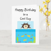 Cool Guy Vissen Aquarium Kaart (Gele Bloem)