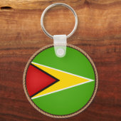 Cool Guyana-vlaggenzegel Sleutelhanger (Voorkant)