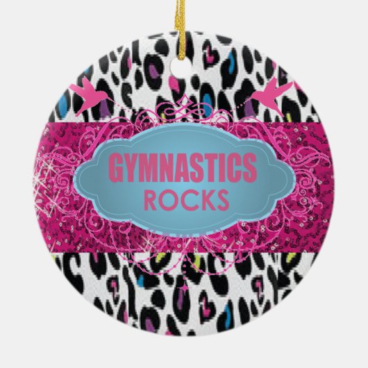 COOL Gymnastic Rocks Pink SPARKLE Ornament (Achterkant)