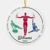 Cool gymnastiek speler gepersonaliseerde souvenir keramisch ornament (Voorkant)