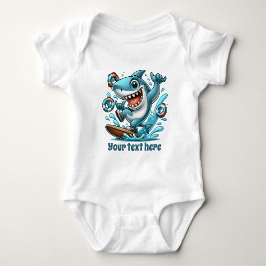 Cool haai voeg tekst toe uniseks romper (Voorkant)