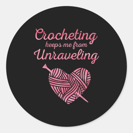 Cool Haak Liefhebber Ontwerp voor Mannen Vrouwen H Ronde Sticker (Voorkant)