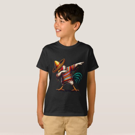 Cool Haan Dabbing Mexicaanse Poncho Cinco de Mayo T-shirt (Voorkant volledig)