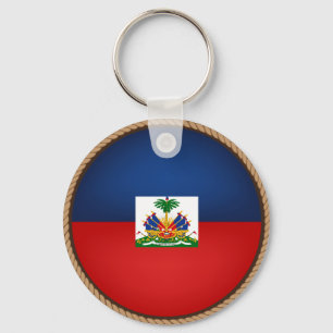 Cool Haiti-vlaggenzegel Sleutelhanger