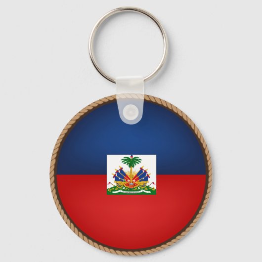 Cool Haiti-vlaggenzegel Sleutelhanger (Voorkant)