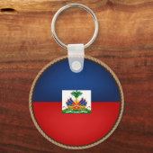 Cool Haiti-vlaggenzegel Sleutelhanger (Voorkant)