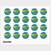 Cool Halftone Party Rock Sticker Yellow and Blue (Vel)