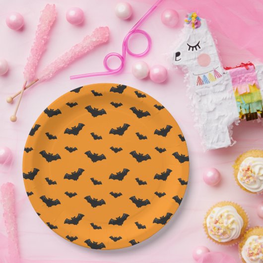 Cool Halloween Bats Pattern Papieren Bordje (Feest)