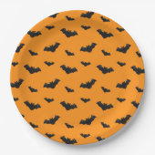 Cool Halloween Bats Pattern Papieren Bordje (Voorkant)