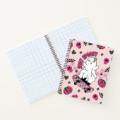 Cool Halloween Ghost op Skateboard Pink Notitieboek (Binnen)