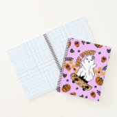 Cool Halloween Ghost op Skateboard Sinaasappel Notitieboek (Binnen)