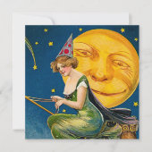 cool  Halloween heksenmaan party Kaart (Voorkant)