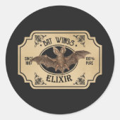 Cool Halloween heksenvleermuis vleugels Elixir Ronde Sticker (Voorkant)