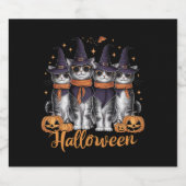 Cool Halloween Katten Gift voor Dochter Gift voor Bier Etiket (Enkel label)
