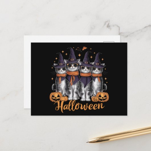 Cool Halloween Katten Gift voor Dochter Gift voor  Briefkaart (Voorkant / Achterkant in situ)