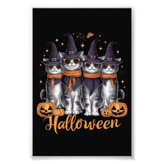 Cool Halloween Katten Gift voor Dochter Gift voor  Foto Afdruk (Voorkant)
