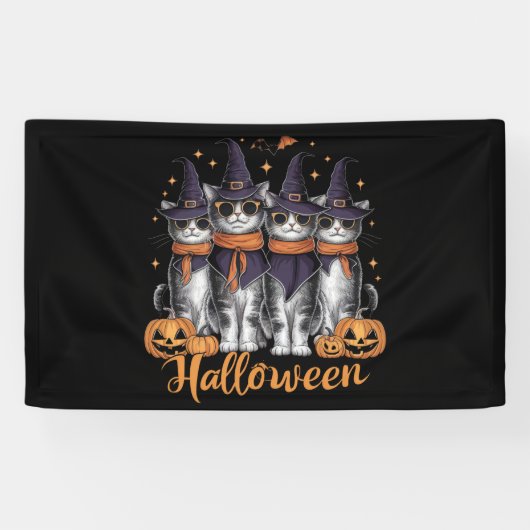 Cool Halloween Katten Gift voor Dochter Gift voor  Spandoek (Horizontaal)