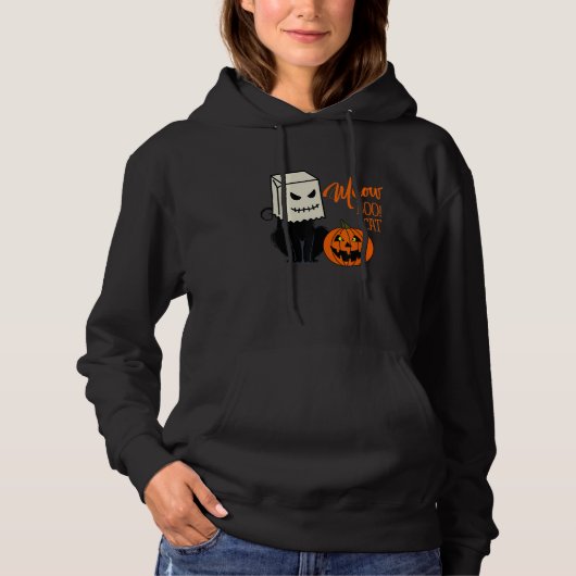 Cool Halloween Meow Boo Boo Cat Illustration Graph Hoodie (Voorkant)