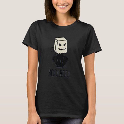 Cool Halloween Meow Boo Boo Cat Illustration Graph T-shirt (Voorkant)