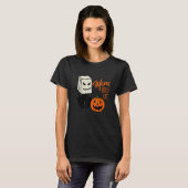 Cool Halloween Meow Boo Boo Cat Illustration Graph T-shirt (Voorkant volledig)