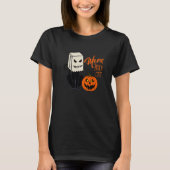 Cool Halloween Meow Boo Boo Cat Illustration Graph T-shirt (Voorkant)