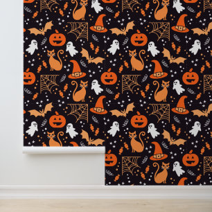 Cool Halloween mix betegeld Behang