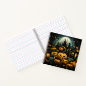 Cool Halloween Naadloze Patroon Geweldige Pompoene Notitieboek (Binnen)