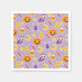 Cool Halloween Paars Patroonontwerp Servetten (Voorkant)