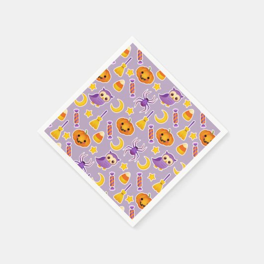 Cool Halloween Paars Patroonontwerp Servetten (Hoek)
