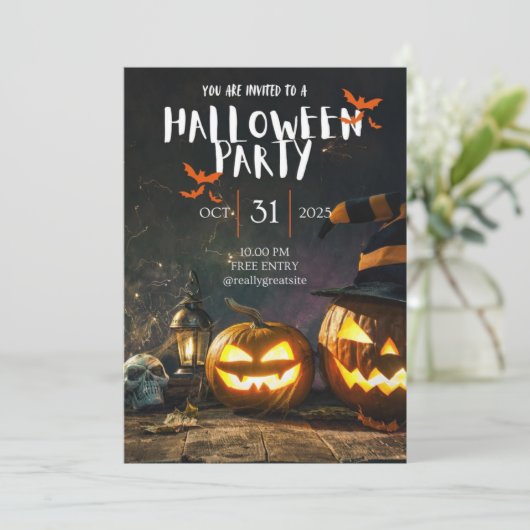 Cool Halloween Party Kaart (Staand voorkant)