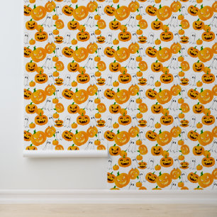 Cool Halloween pompoenen geesten betegeld Behang