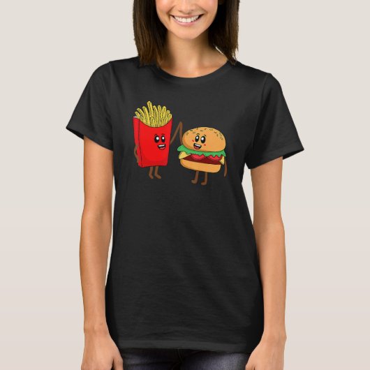 cool hamburger voor mannen fransen brander t-shirt (Voorkant)