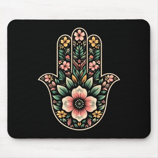Cool Hamsa Khamsa Symbol In Floral Art Style Chris Muismat (Voorkant)