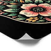 Cool Hamsa Khamsa Symbol In Floral Art Style Chris Poster (Hoek)