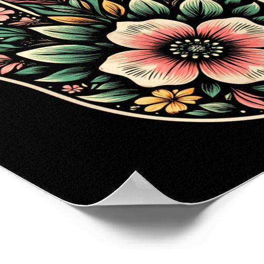 Cool Hamsa Khamsa Symbol In Floral Art Style Chris Poster (Hoek)