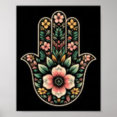 Cool Hamsa Khamsa Symbol In Floral Art Style Chris Poster (Voorkant)