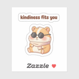 Cool Hamster Sticker – "Vriendelijkheid Past Jou"