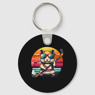 Cool Hamster Veldhockey Speler Team Sleutelhanger