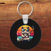 Cool Hamster Veldhockey Speler Team  Sleutelhanger (Voorkant)