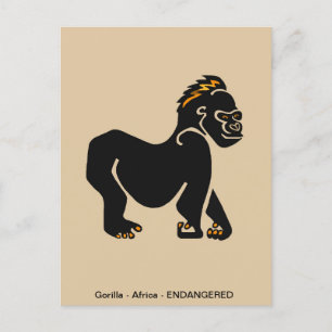Cool hand getekend - GORILLA - Aap - Primaat - Briefkaart