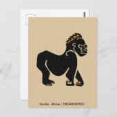 Cool hand getekend - GORILLA - Aap - Primaat - Briefkaart (Voorkant / Achterkant)