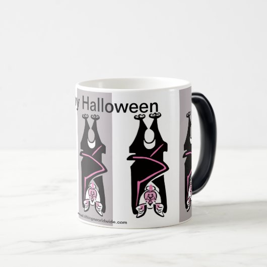 Cool - hand getekend - HAPPY HALLOWEEN - Magische Mok (Voorkant rechts)