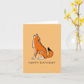 Cool Hand getekend Red WOLF - Wildlife- Natuur Kaart (Gele Bloem)