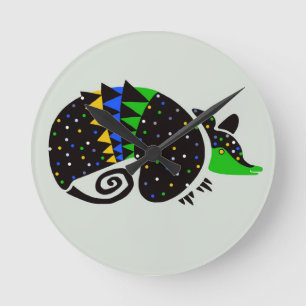 Cool hand getrokken ARMADILLO -Wildlife - Natuur Ronde Klok