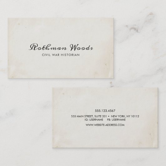 Cool  handgeschreven kalligrafie script visitekaartje (Voorkant / Achterkant)