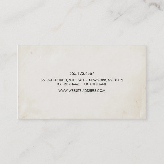 Cool  handgeschreven kalligrafie script visitekaartje (Achterkant)