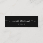 Cool handgeschreven script Simple Black Mini Mini Visitekaartje (Voorkant)