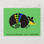 Cool handgetekende ARMADILLO -Dierenvriend -Groen Briefkaart (Voorkant)