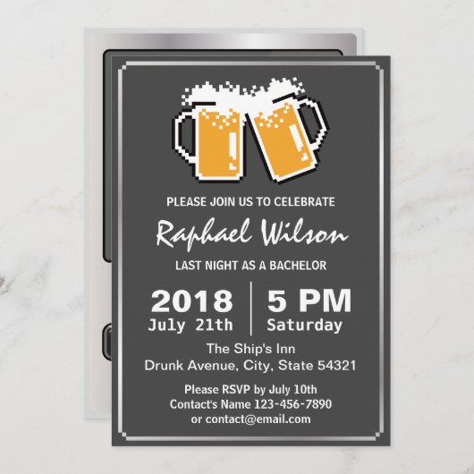 Cool Handheld Game Biertjes Bachelorfeest Card Kaart (Voorkant / Achterkant)