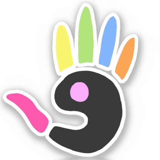 Cool Handprint Art Laptop Sticker (Voorkant)